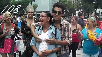 Boobs touch in public