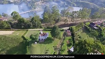 Wild colombian fuck indoors and outdoor threeway at the lake house